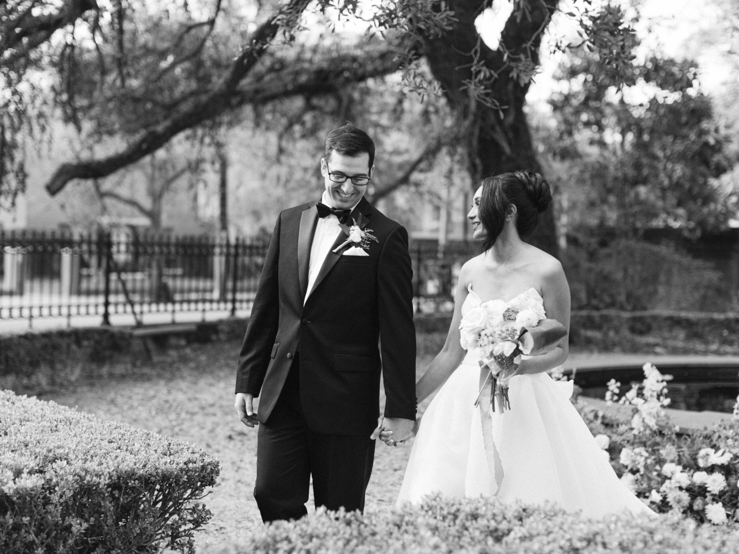 Charleston elopement photographer historic downtown Charleston garden intimate wedding